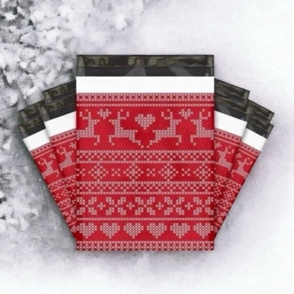 (10) 10x13 Christmas Poly Mailers